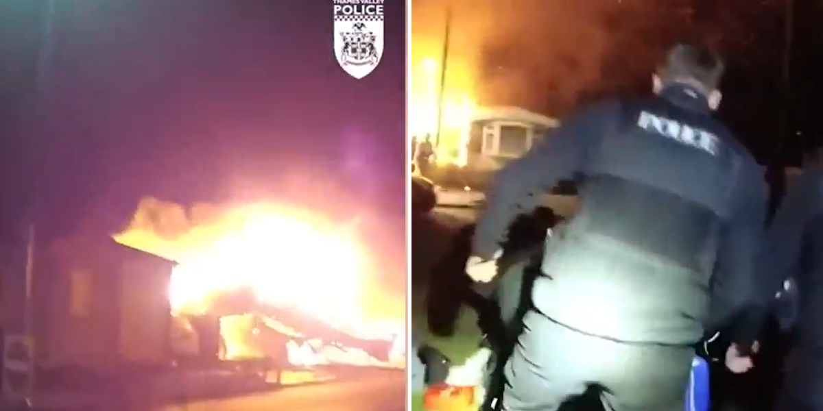 NextImg:'We could have all DIED!' Police officers recount battle to save lives as huge blaze engulfed caravan park