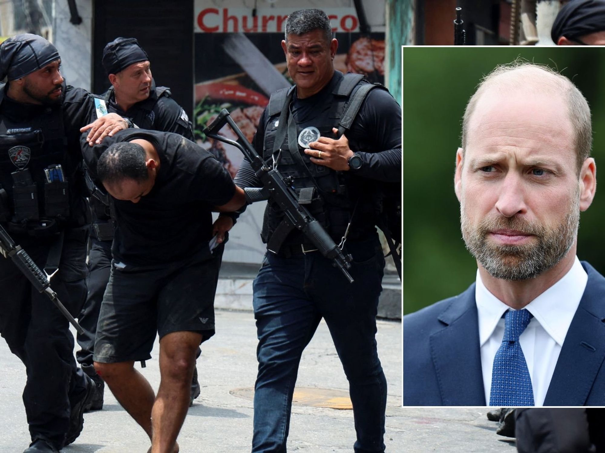 Brazil rocked by gruesome gang raid that left 132 dead just a week before Prince William and Star...
