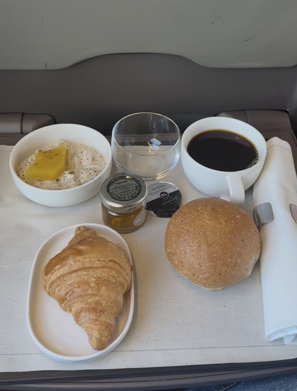 Breakfast food on Eurostar Premier
