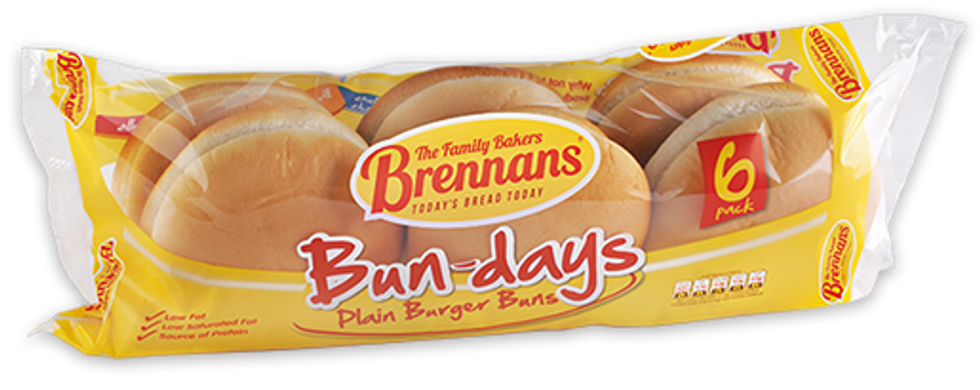 Brennans Bun-Days Plain Burger Buns