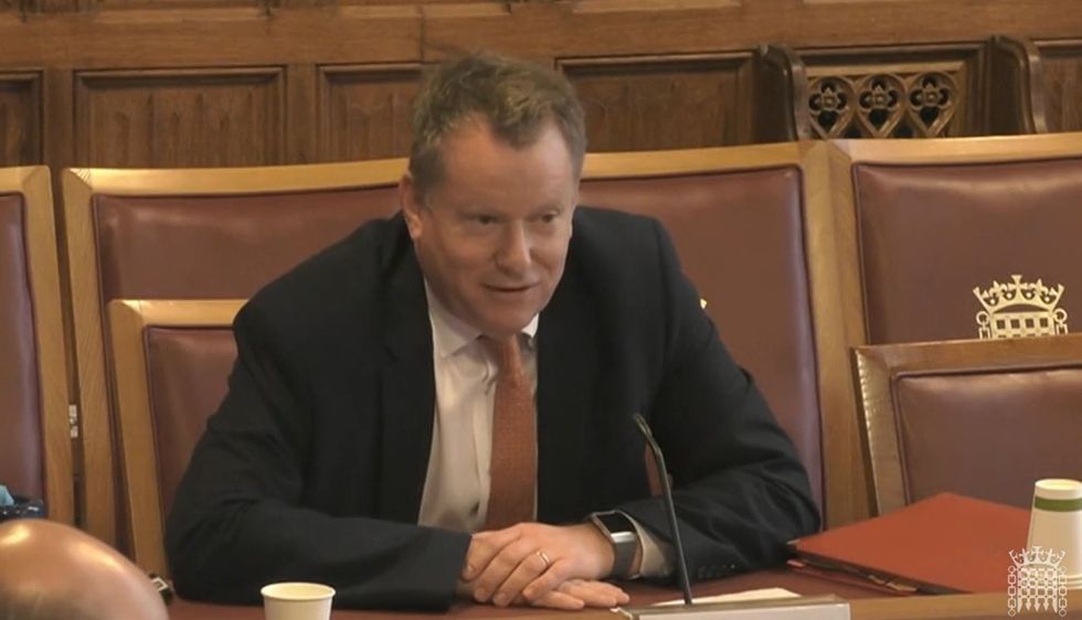Brexit Minister Lord Frost giving evidence to the European Affairs Committee in the House of Lords, London, on the subject of the UK-EU relationship.