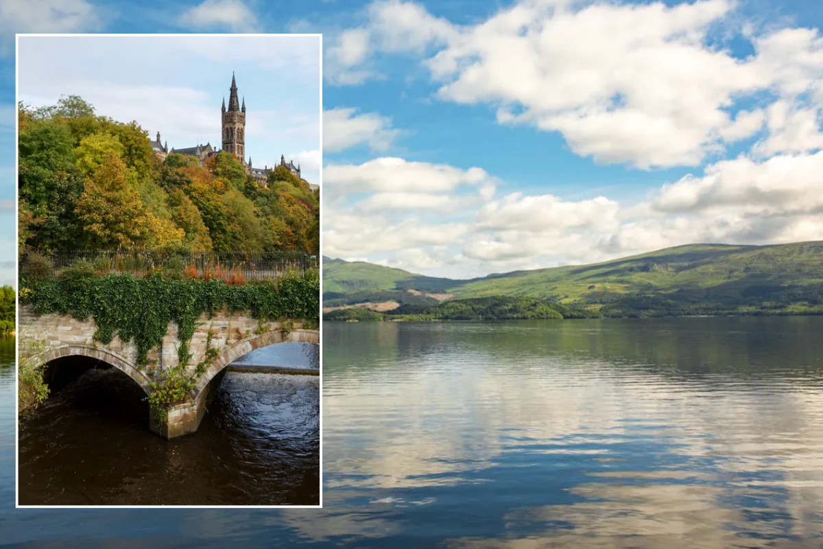 Bridge over water in Glasgow West End / Loch Lomond Scotland