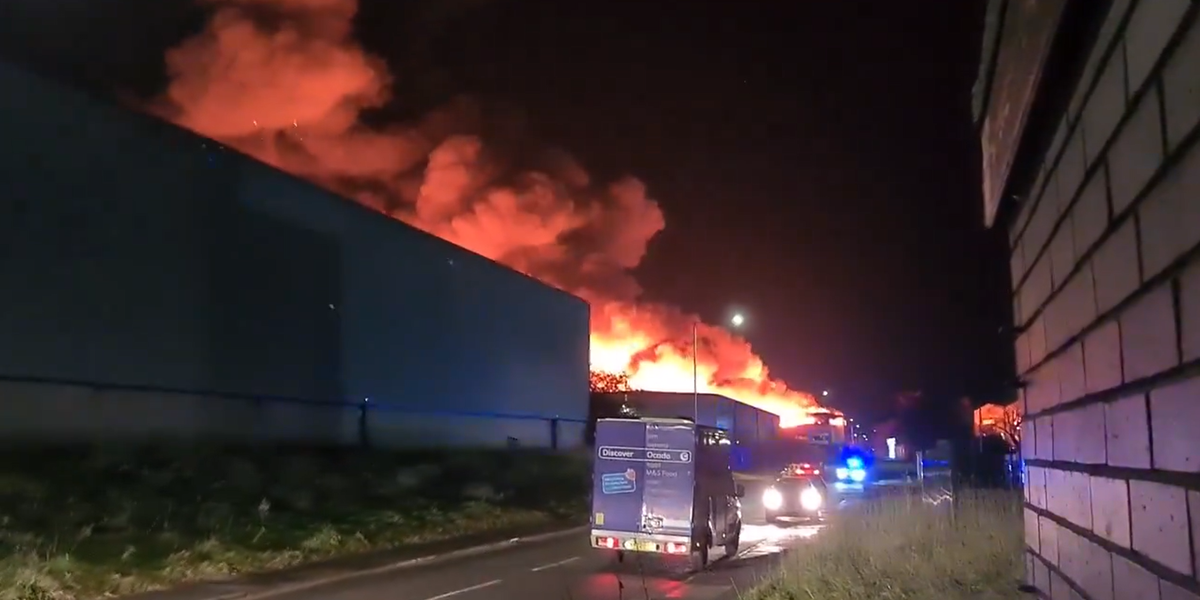 NextImg:Bridgend: 'Explosions heard' as huge fire rips through industrial estate