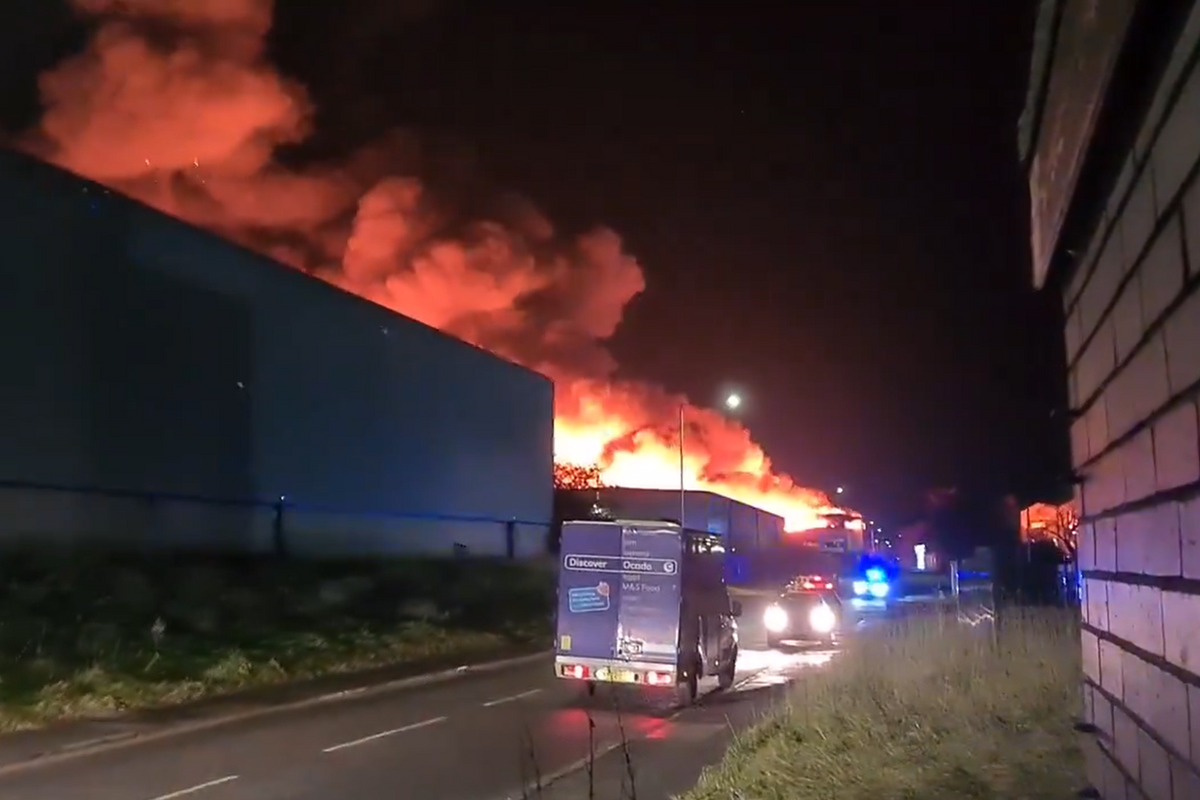 Bridgend: 'Explosions heard' as huge fire rips through industrial estate