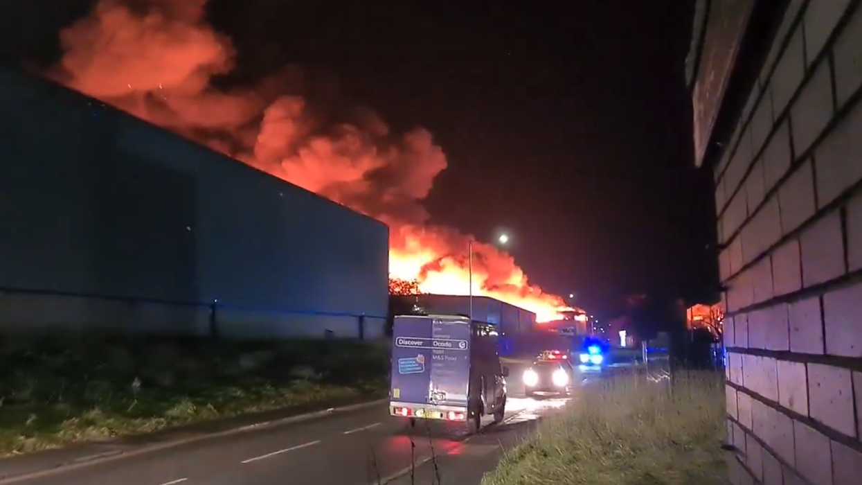 Bridgend: 'Explosions heard' as huge fire rips through industrial estate