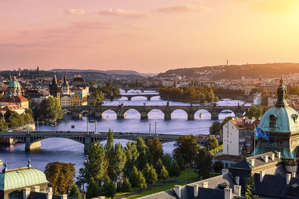 Bridges over river in Prague
