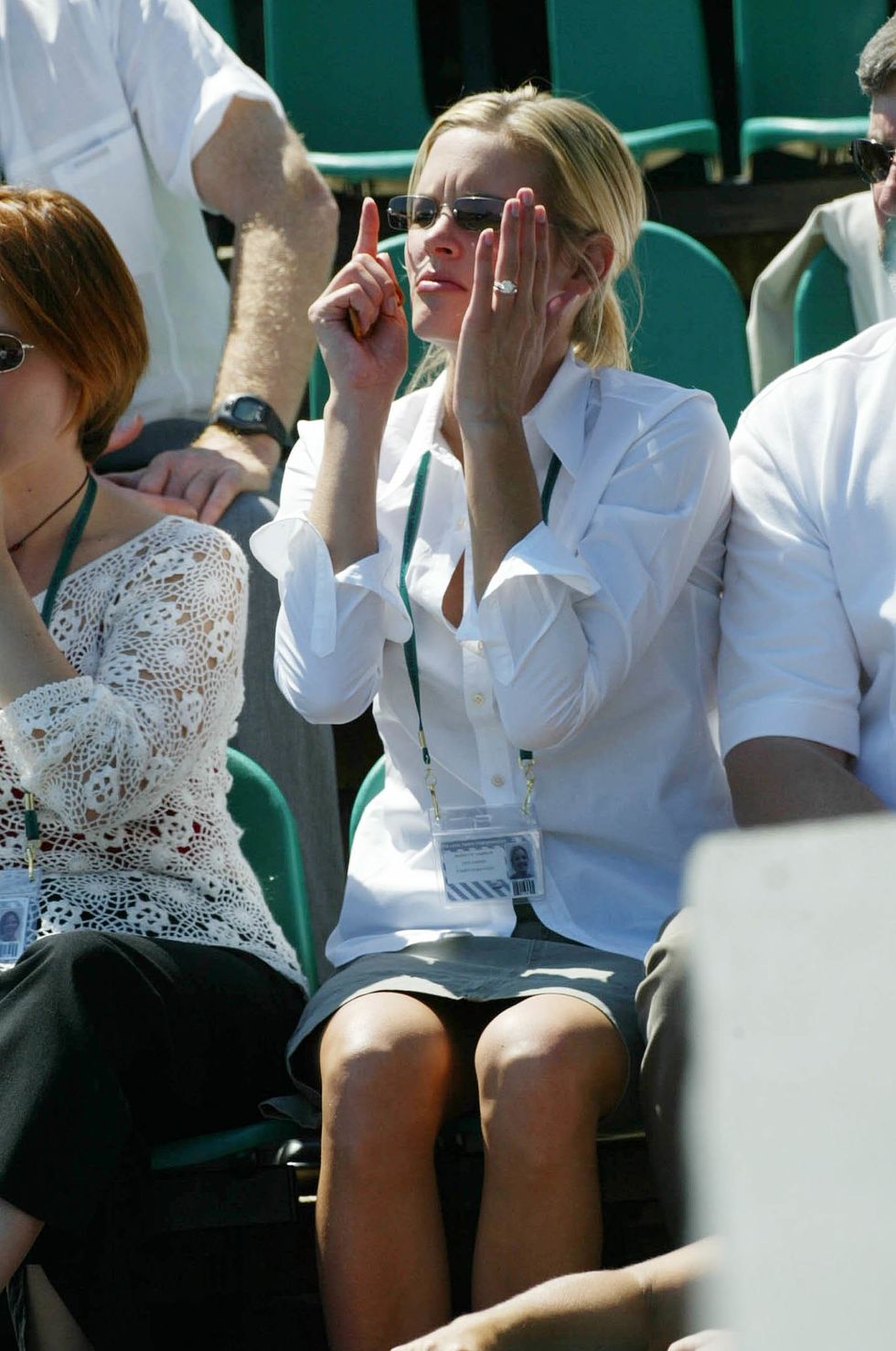 Bridgette watching tennis