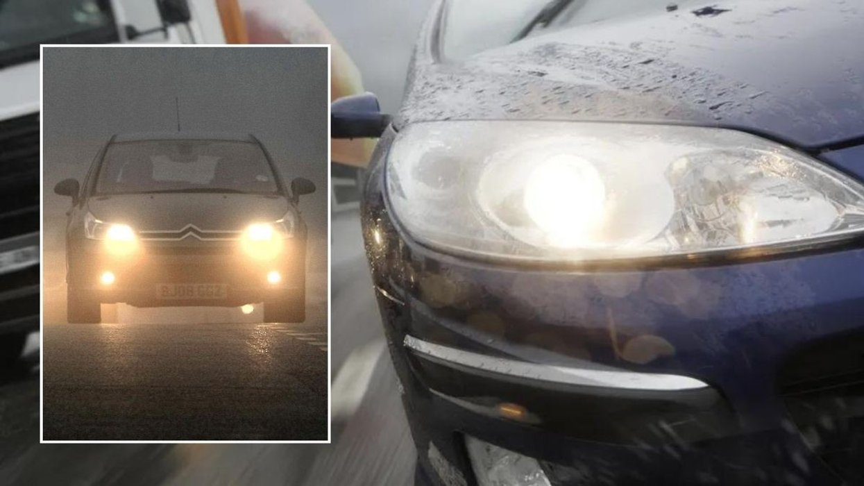 Bright car headlights