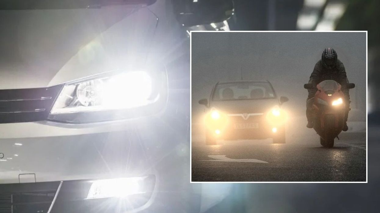 Bright car headlights