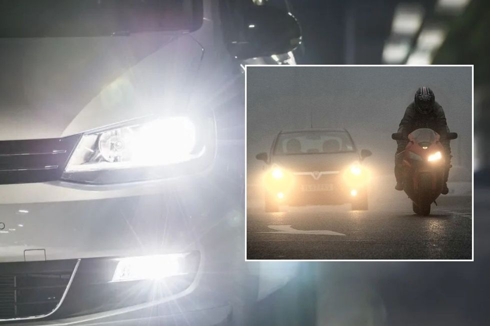 Bright car headlights