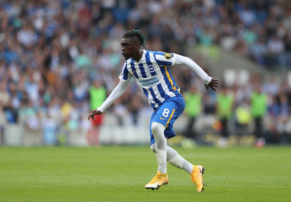 Brighton and Hove Albion's Yves Bissouma during the Premier League match at the AMEX Stadium, Brighton.