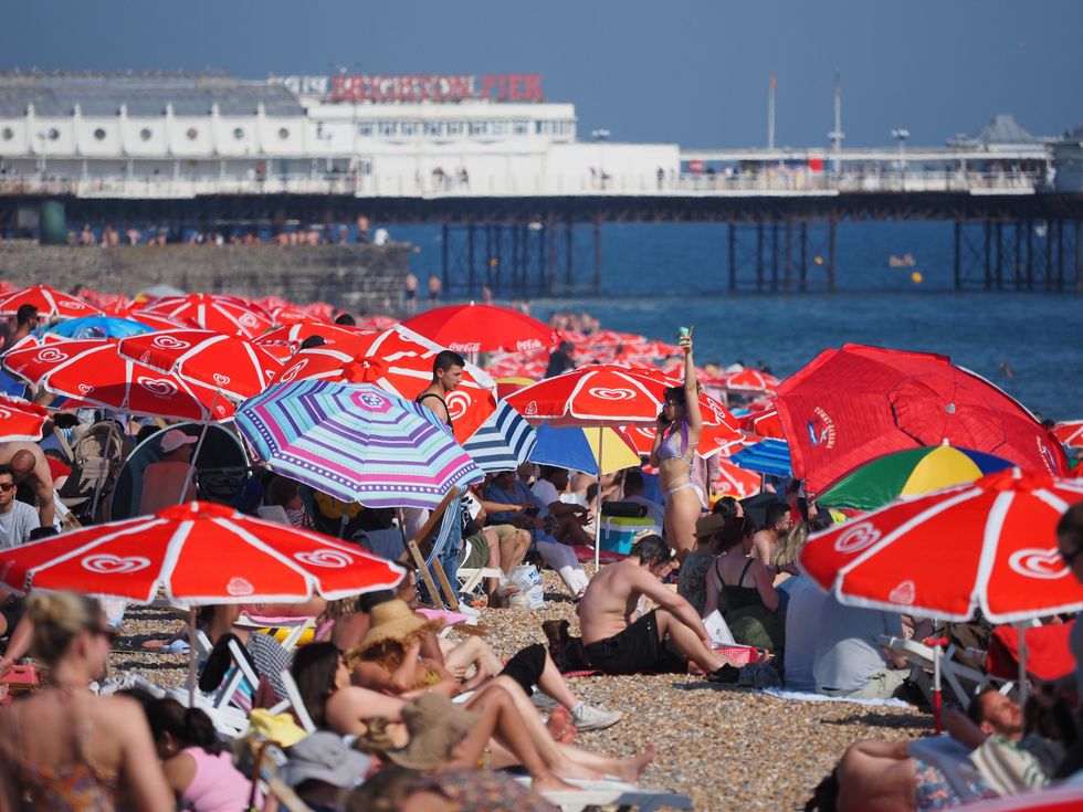 Brighton beach in summer