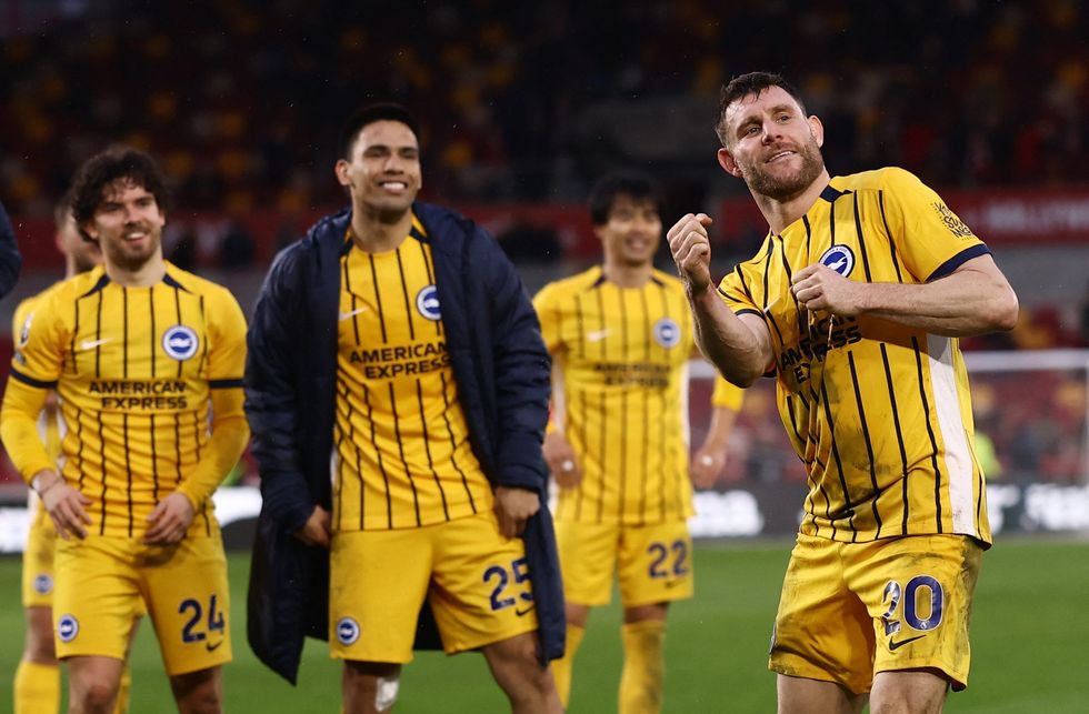Brighton landed a commanding win in James Milner's record-breaking appearance
