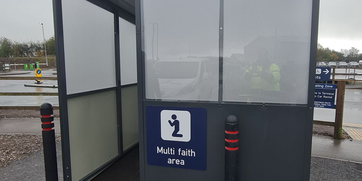 NextImg:Woke Bristol Airport mocked for new 'multi-faith bus shelter' in middle of car park