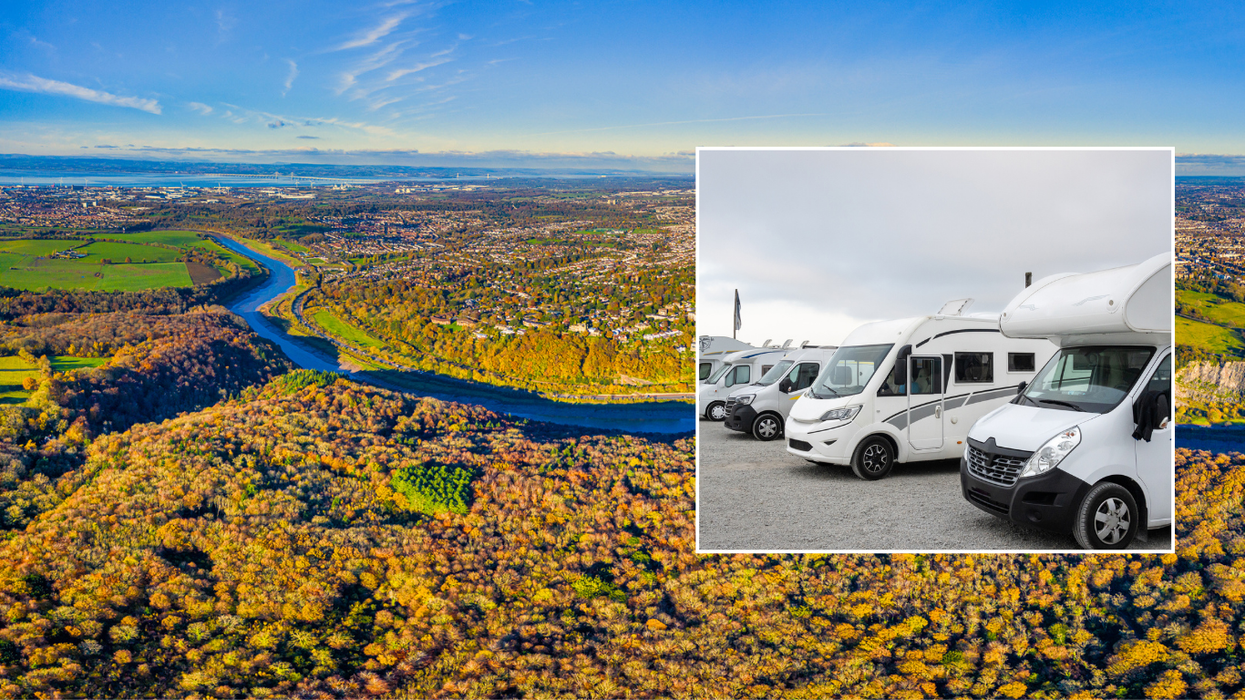 Bristol Downs and motorhomes parked