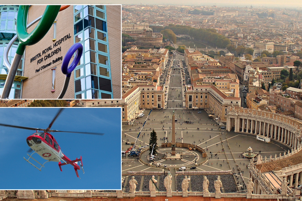 Bristol Royal Hospital for Children/Helicopter/The Vatican featuring St. Peter's Basilica 