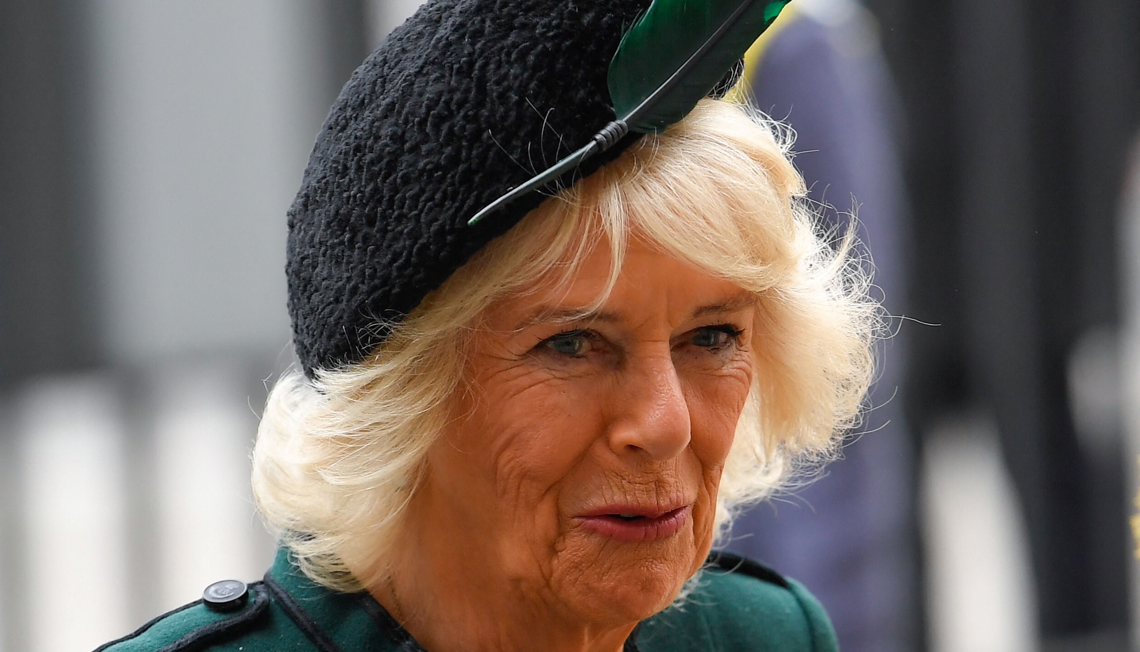 Britain's Camilla, Duchess of Cornwall arrives at a service of thanksgiving for late Prince Philip, Duke of Edinburgh, at Westminster Abbey in London, Britain, March 29, 2022. REUTERS/Toby Melville