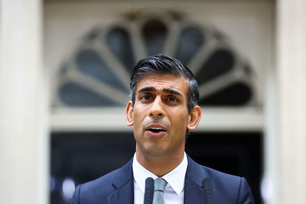 Britain's new Prime Minister Rishi Sunak delivers a speech outside Number 10 Downing Street, in London, Britain, October 25, 2022. REUTERS/Hannah McKay