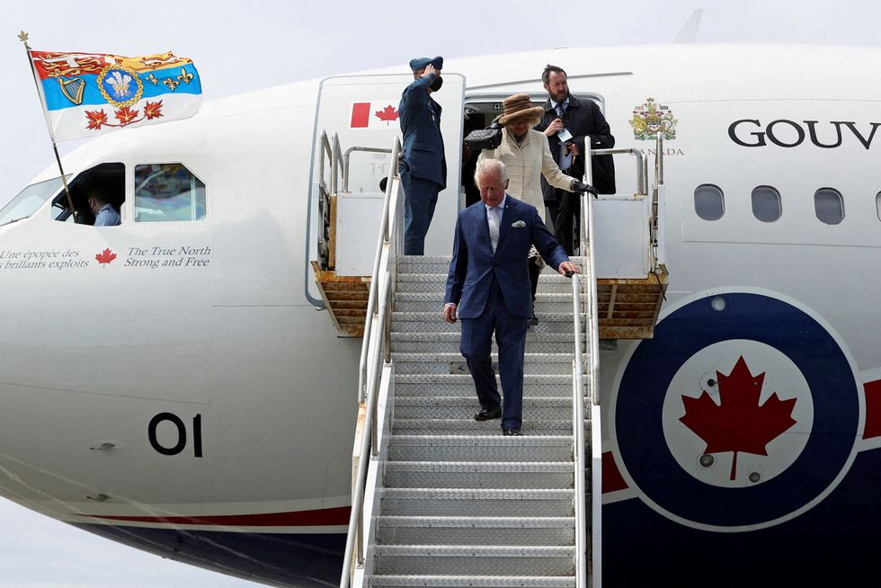 Britain's Prince Charles and Camilla, Duchess of Cornwall arrive for their Canadian 2022 Royal Tour in St. John's, Newfoundland, Canada May 17, 2022. REUTERS/Carlos Osorio