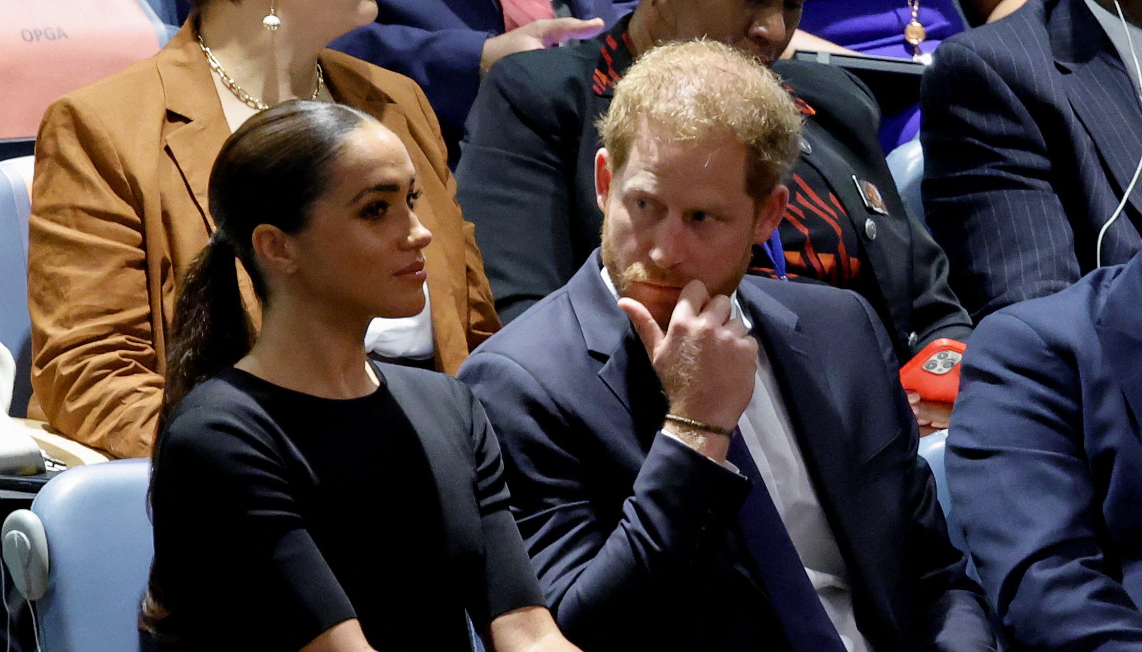 Britain's Prince Harry and his wife Meghan, Duchess of Sussex, attend the United Nations General Assembly celebration of Nelson Mandela International Day at United Nations Headquarters in New York, U.S., July 18, 2022. REUTERS/Eduardo Munoz