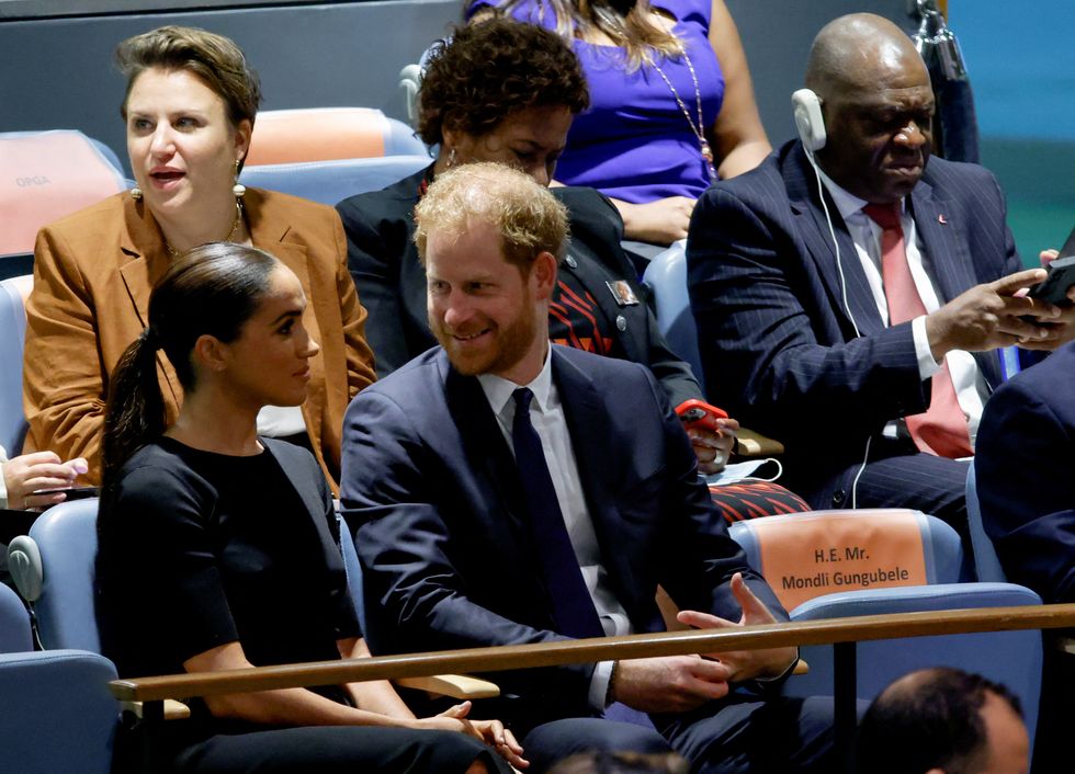 Britain's Prince Harry and his wife Meghan, Duchess of Sussex, attend the United Nations General Assembly celebration of Nelson Mandela International Day at the United Nations Headquarters in New York