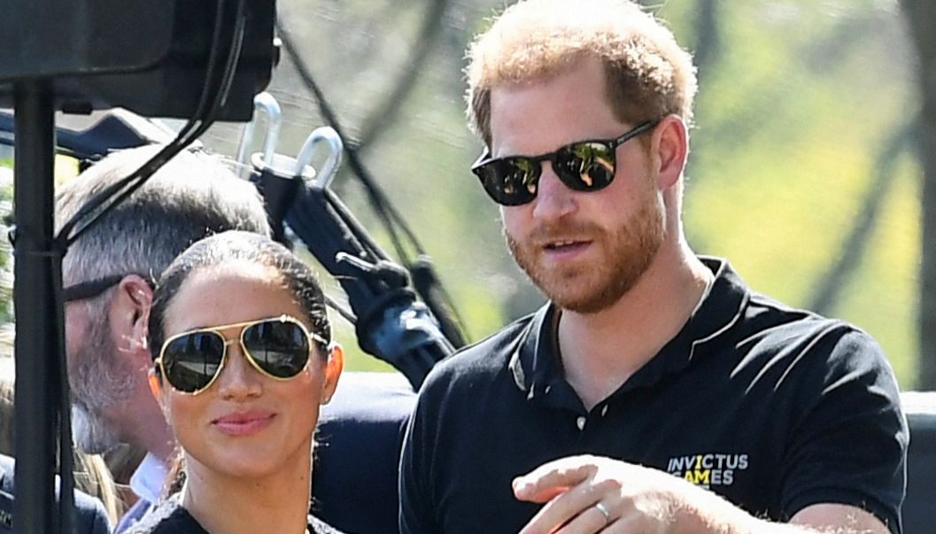 Britain's Prince Harry and Meghan, Duchess of Sussex, attend the Land Rover Driving Challenge of the Invictus Games in The Hague, Netherlands April 16, 2022. REUTERS/Piroschka Van De Wouw