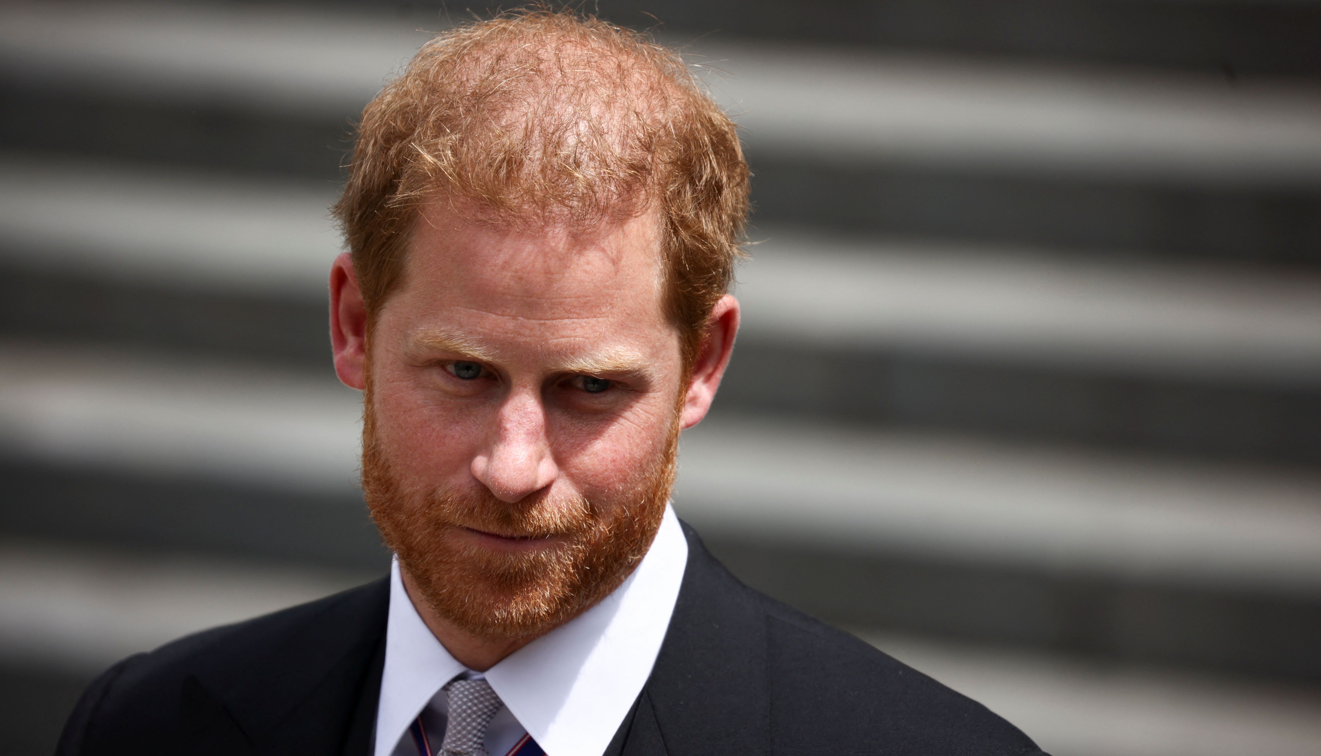 Britain's Prince Harry departs after the National Service of Thanksgiving held at St Paul's Cathedral during the Queen's Platinum Jubilee celebrations in London, Britain, June 3, 2022. REUTERS/Henry Nicholls/Pool