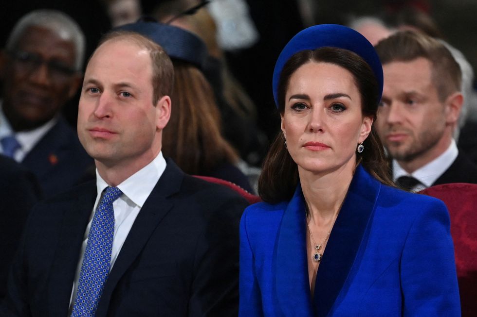 Britain's Prince William and Britain's Catherine, Duchess of Cambridge, attend the Commonwealth Day service ceremony at Westminster Abbey, in London, Britain March 14, 2022. Daniel Leal/Pool via REUTERS