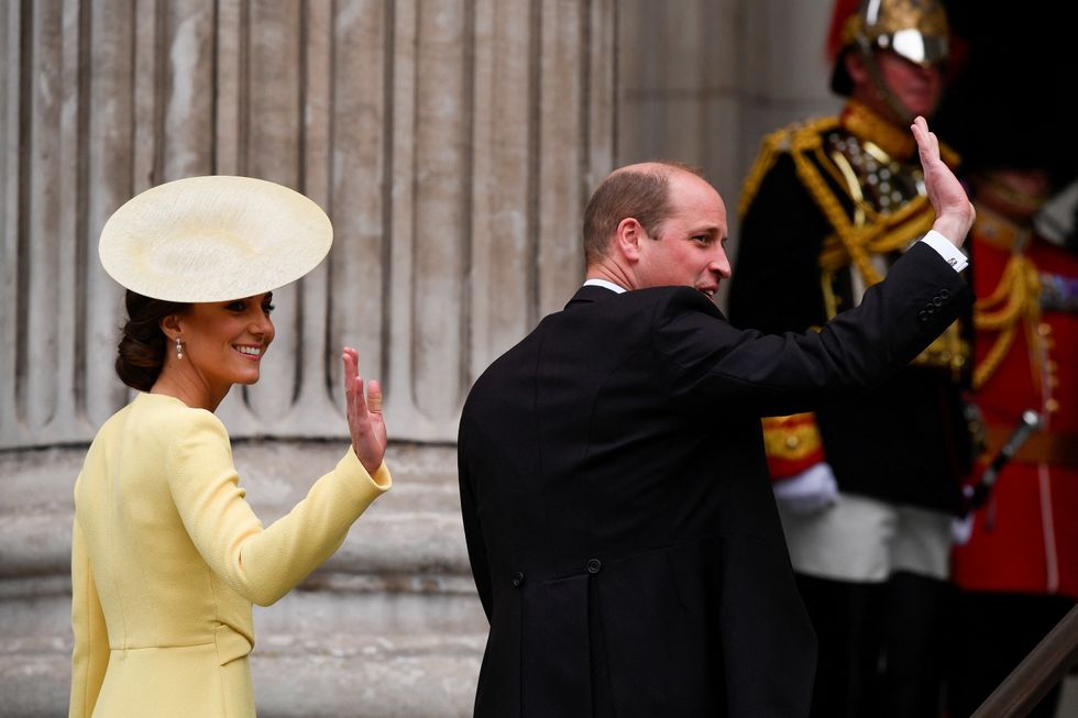 Britain's Prince William and Catherine, Duchess of Cambridge, arrive for the National Service of Thanksgiving held at St Paul's Cathedral during the Queen's Platinum Jubilee celebrations in London, Britain, June 3, 2022. REUTERS/Toby Melville/Pool