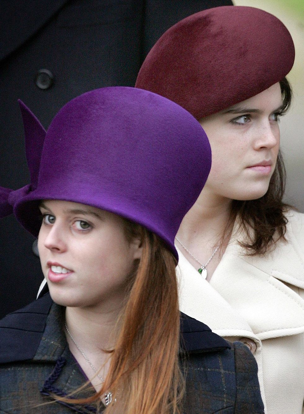 Britain's Princess Eugenie (right) and Princess Beatrice leave St Mary Magdalene's church after the Royal Family's Christmas day service