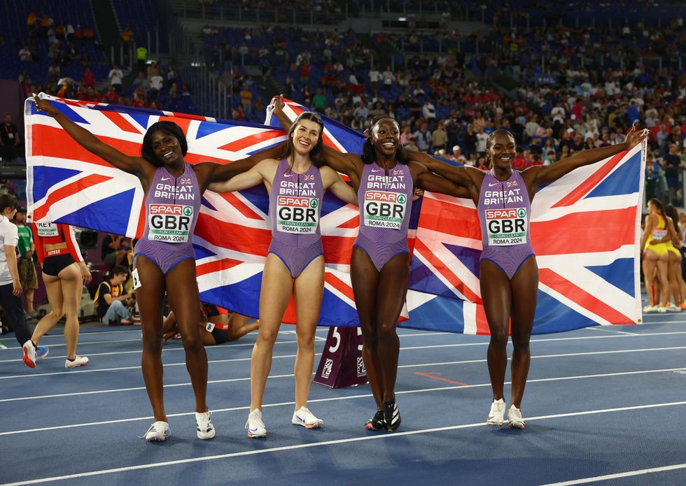 Britain's women's relay team won the 4x100m gold comfortably