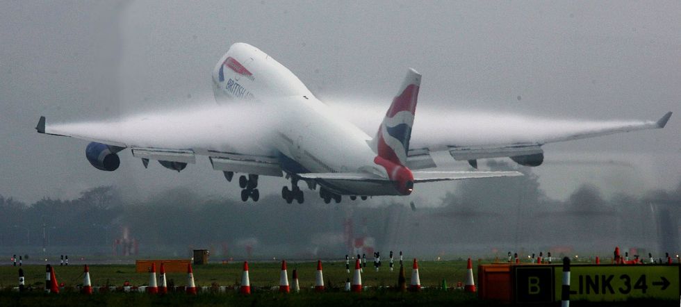 British Airways flight takes off
