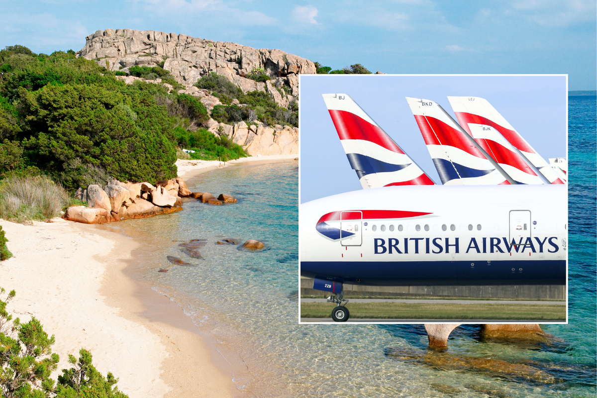 British Airways plane Sardinia Italy