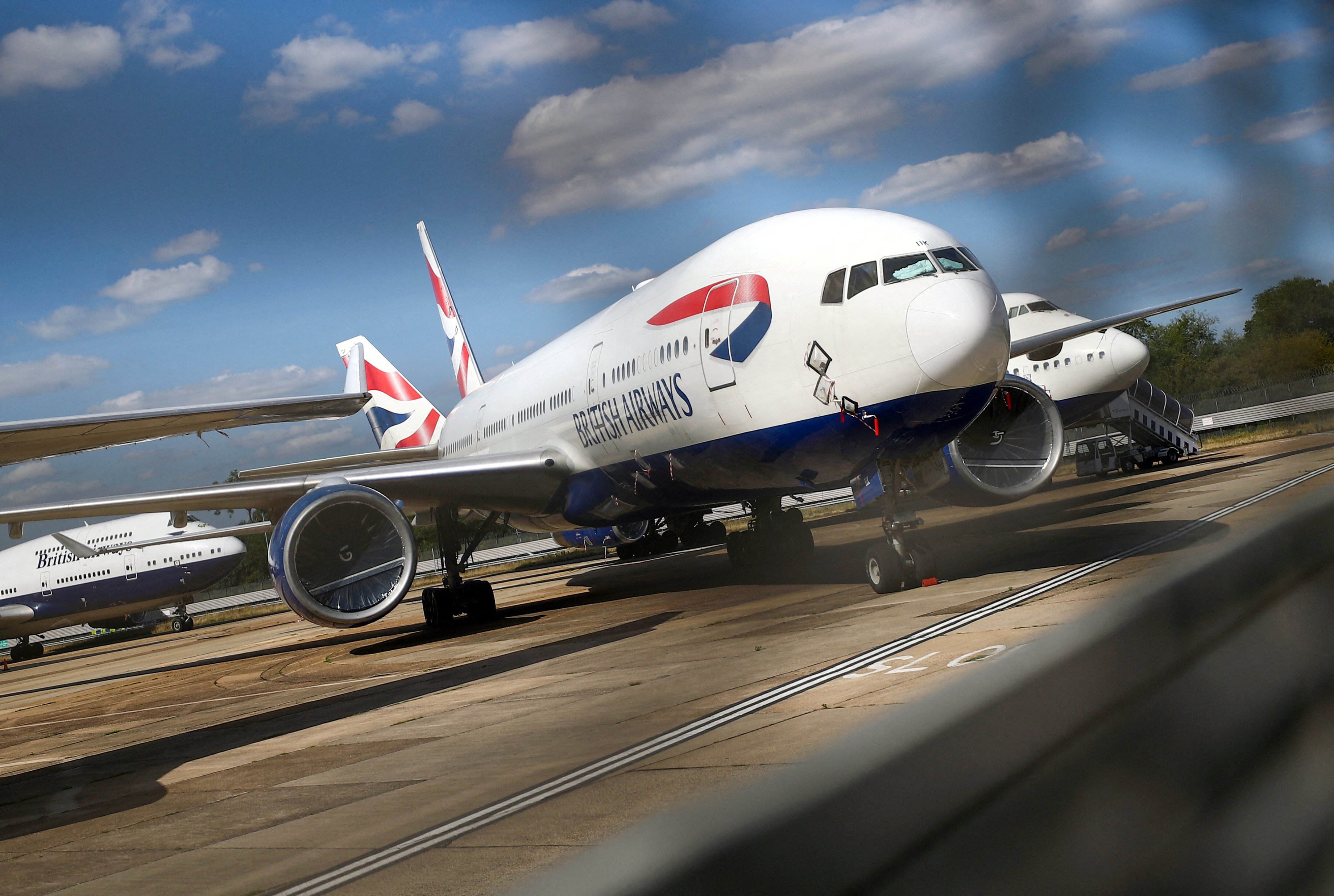 British Airways planes are seen at Heathrow Airport in London