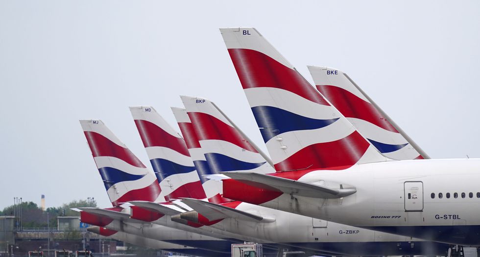 British Airways planes at Heathrow Airport.