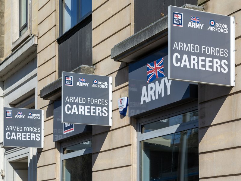 British amred froces recruitment signs