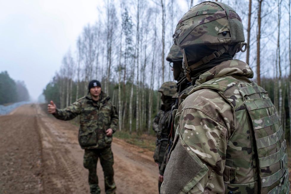 British Army engineers at the Poland Belarus Border