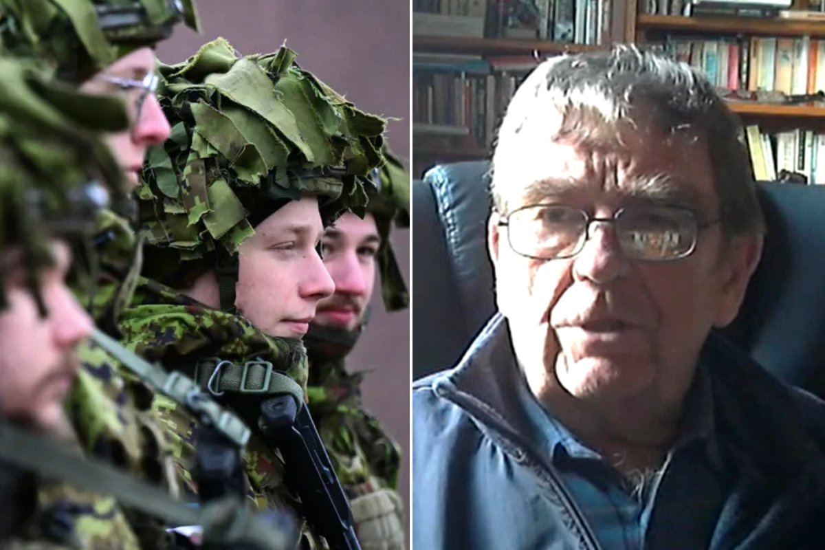 British Army troops; Retired British Army officer Tim Cross