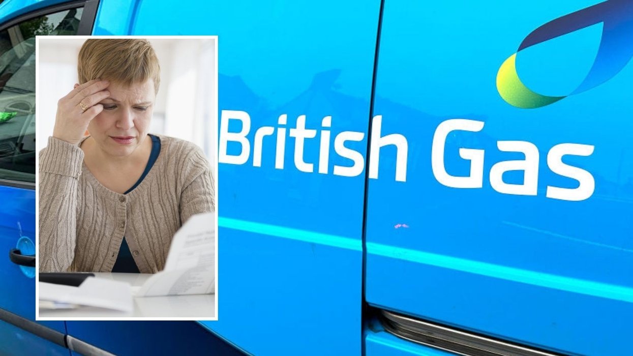 British Gas van and woman looking at bill