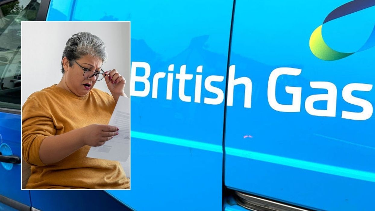 British Gas van and woman looking at bill