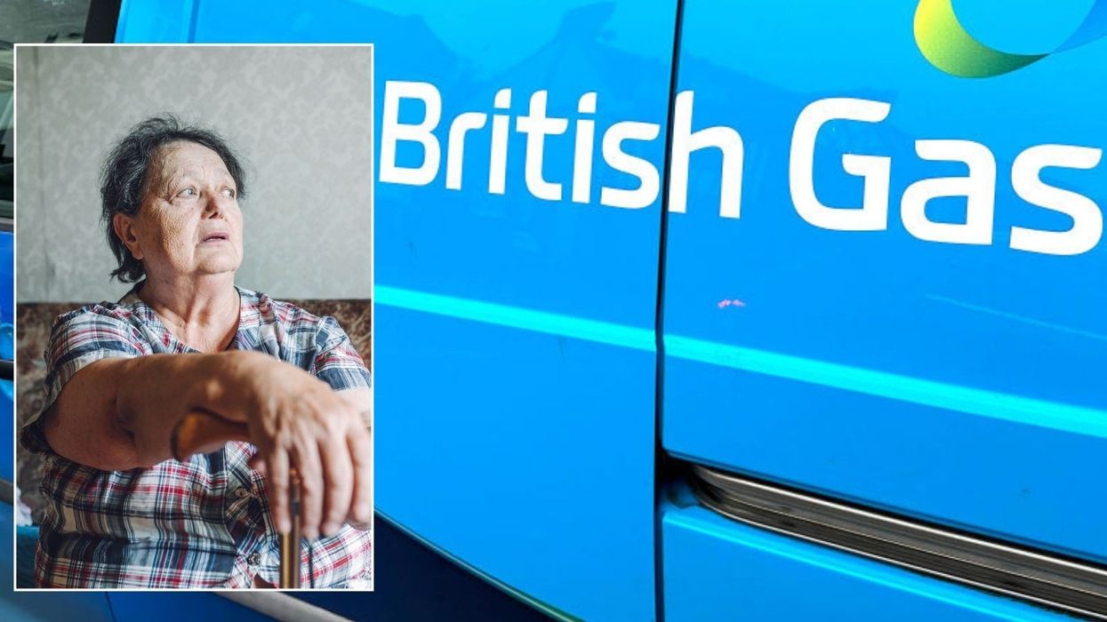 British Gas van and woman looking worried