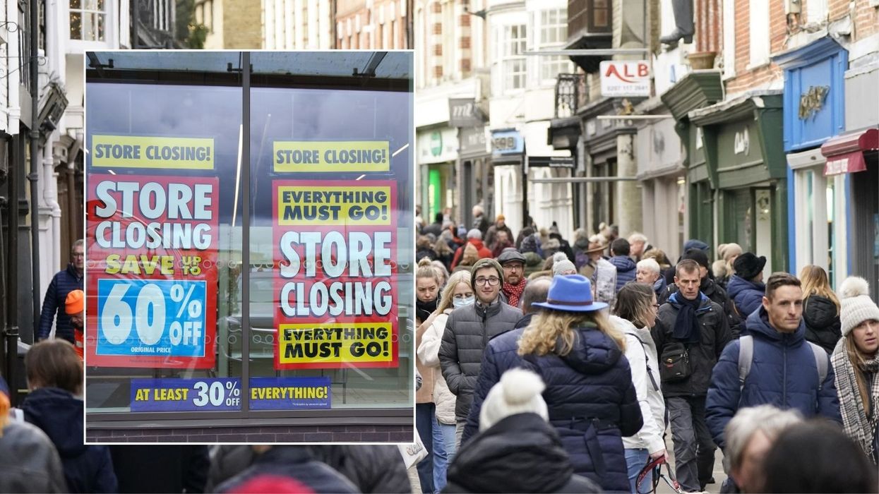 British high street and store closing sign