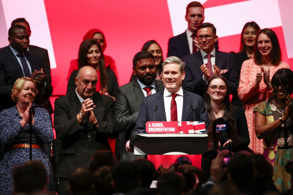British Labour Party leader Keir Starmer speaks at the Britain's Labour Party annual conference in Liverpool, Britain, September 27, 2022.  REUTERS/Henry Nicholls