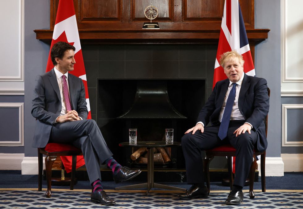 British Prime Minister Boris Johnson and Canadian Prime Minister Justin Trudeau.