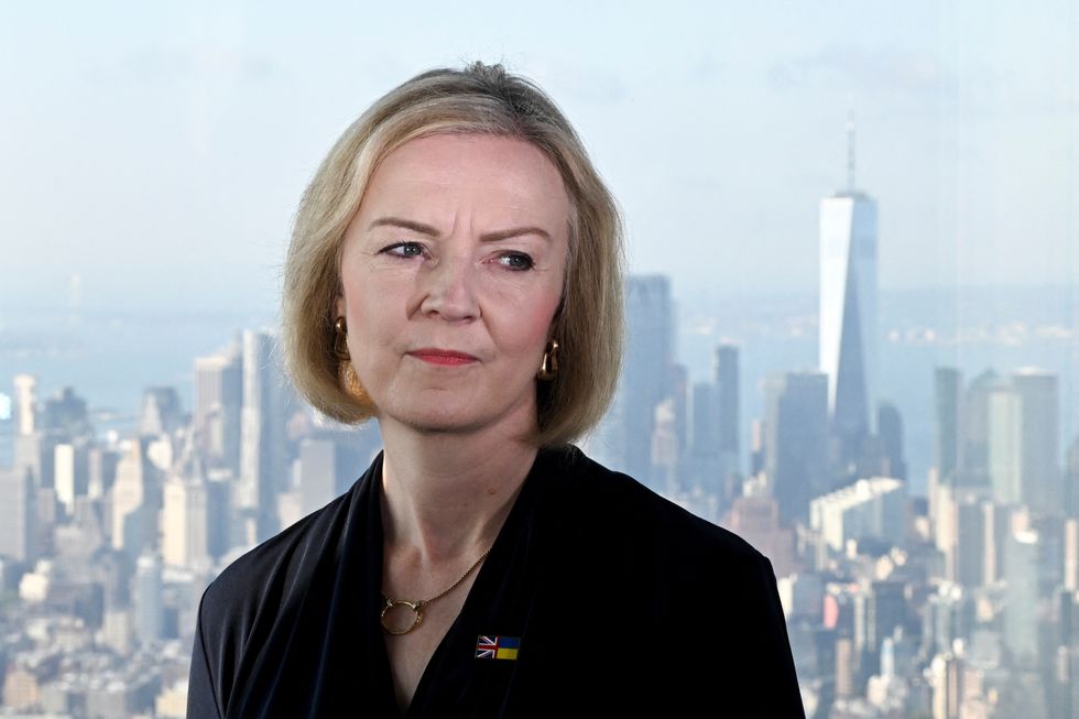 British Prime Minister Liz Truss looks on as she speaks to the media at the Empire State building in New York, U.S., September 20, 2022. REUTERS/Toby Melville/Pool