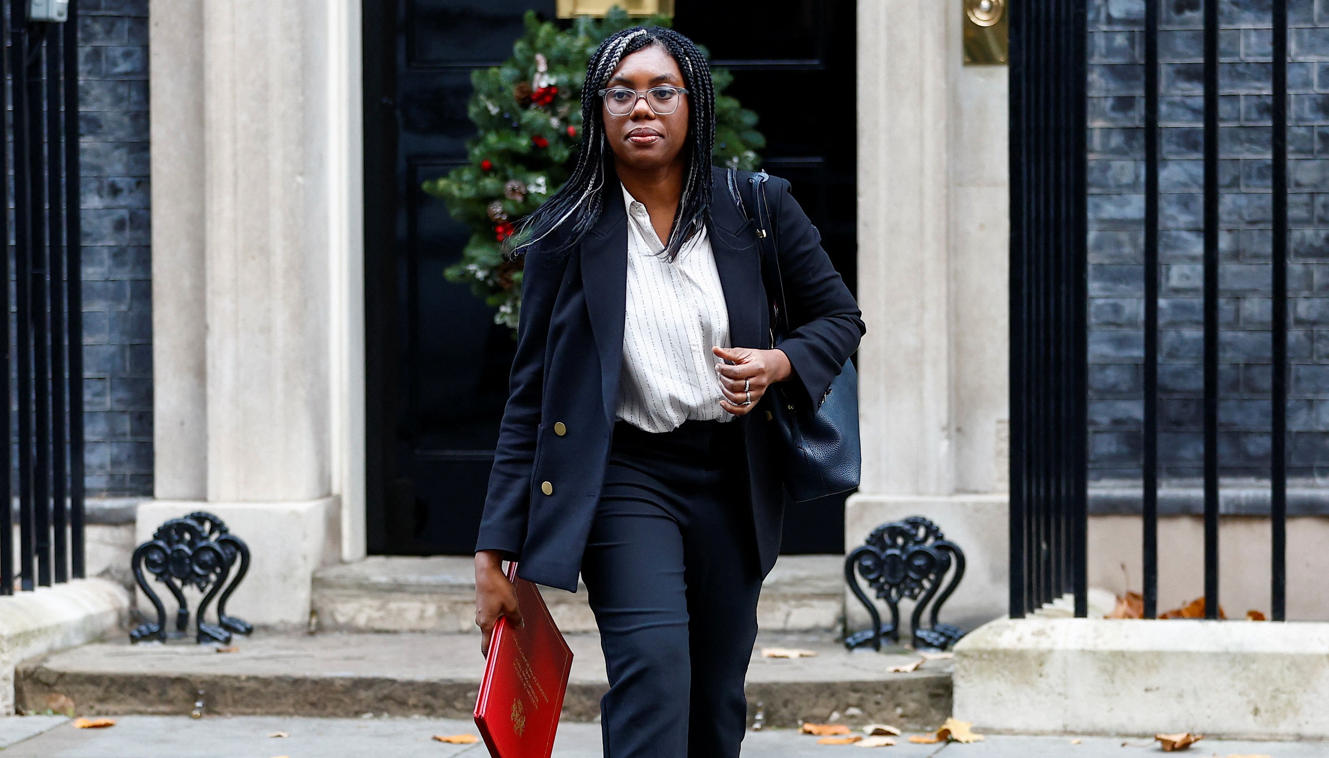British Secretary of State for International Trade Kemi Badenoch walks outside Downing Street in London, Britain December 6, 2022. REUTERS/Peter Nicholls