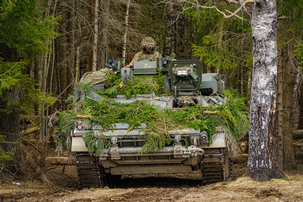 British soldiers in an armoured vehicle