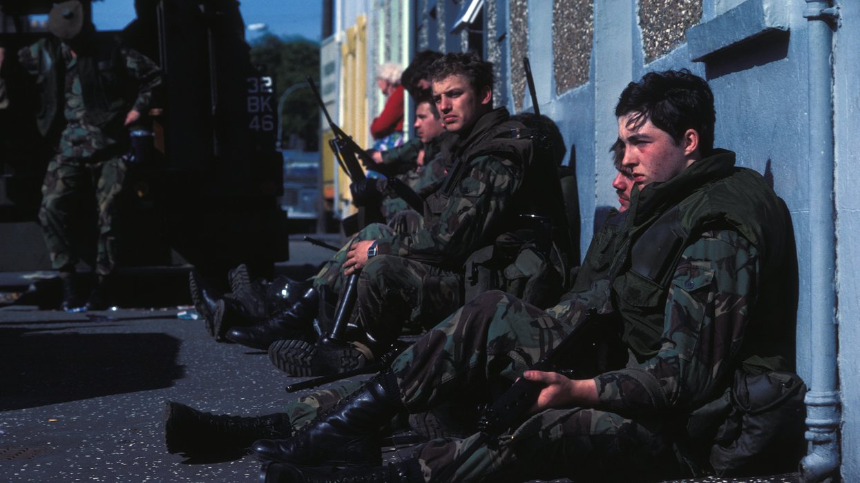 British soldiers in Belfast during the Troubles