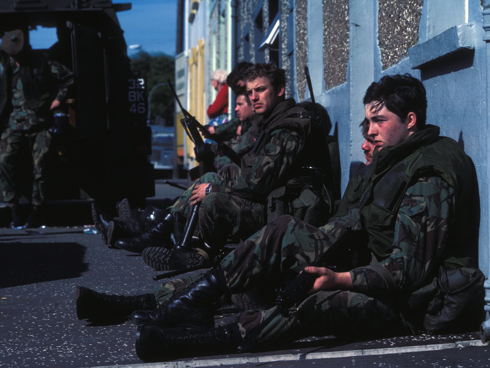 British soldiers in Belfast during the Troubles
