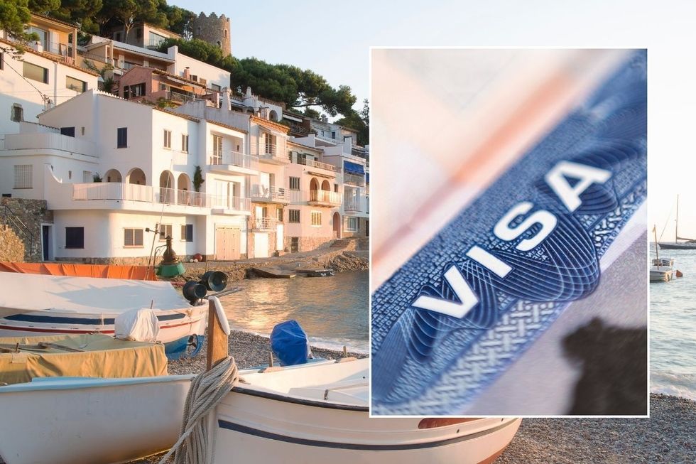british visa and spain stock image